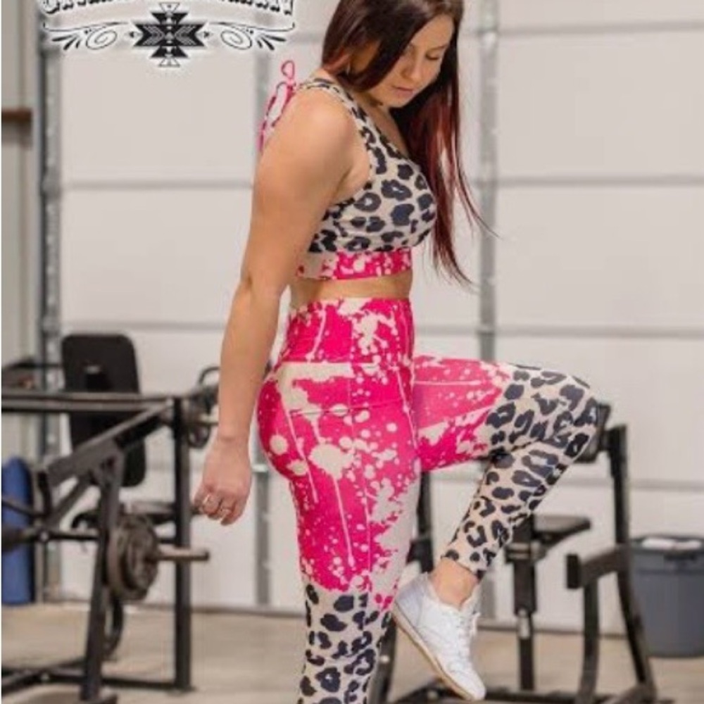 Crazy Train Hot Pink & Leopard High-Waist Leggings
